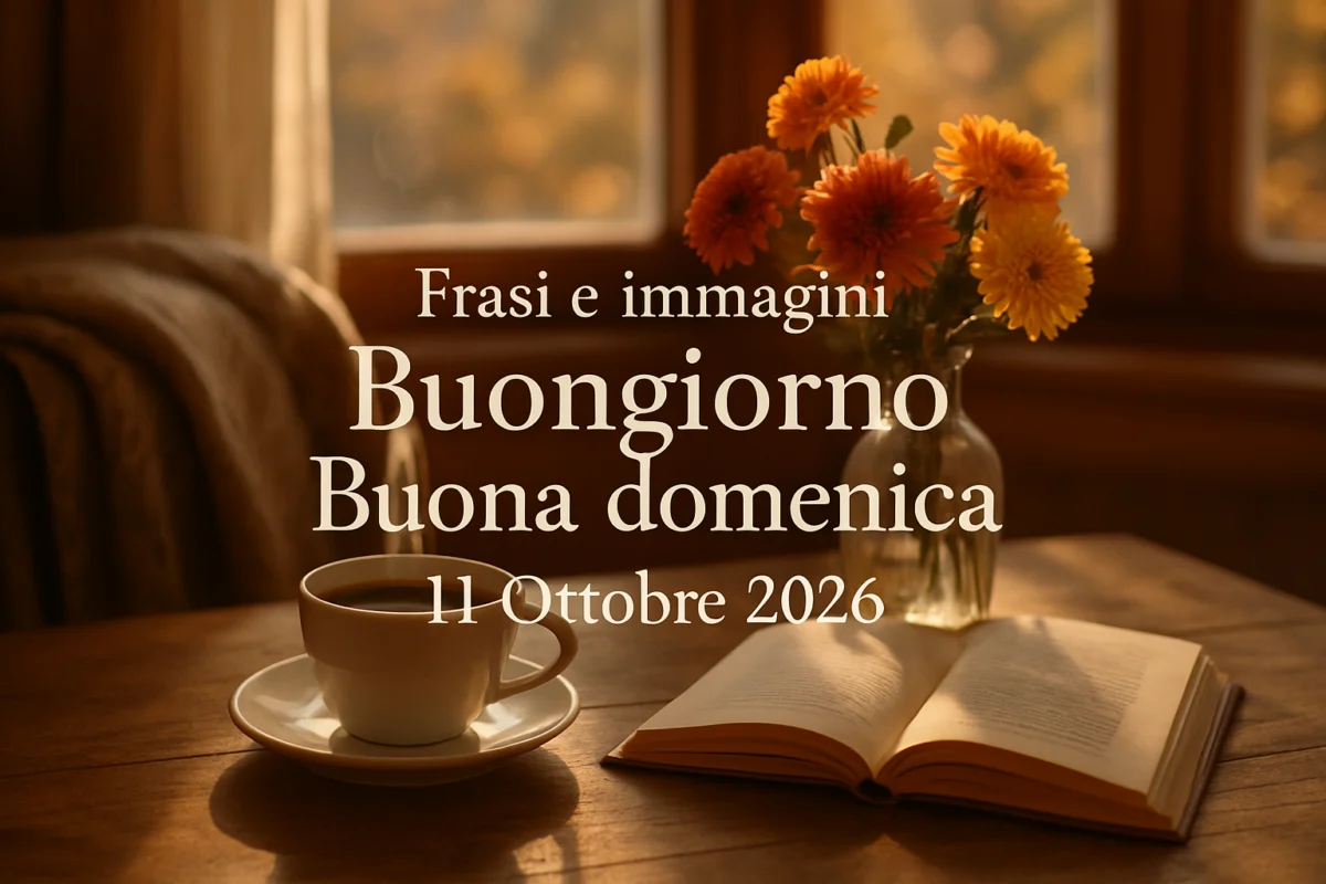Frasi e immagini Buongiorno Buona domenica 11 Ottobre 2026: tutte le frasi che puoi inviare con Whatsapp