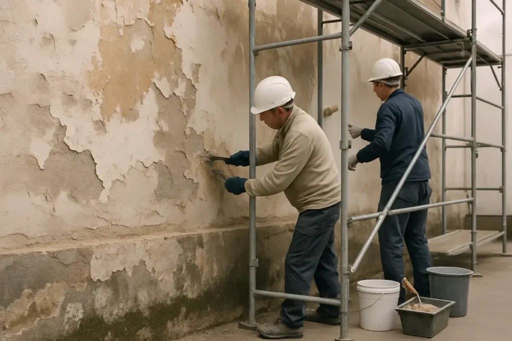 Pittura esterna che si sfoglia: cause, diagnosi e ripristino efficace della facciata
